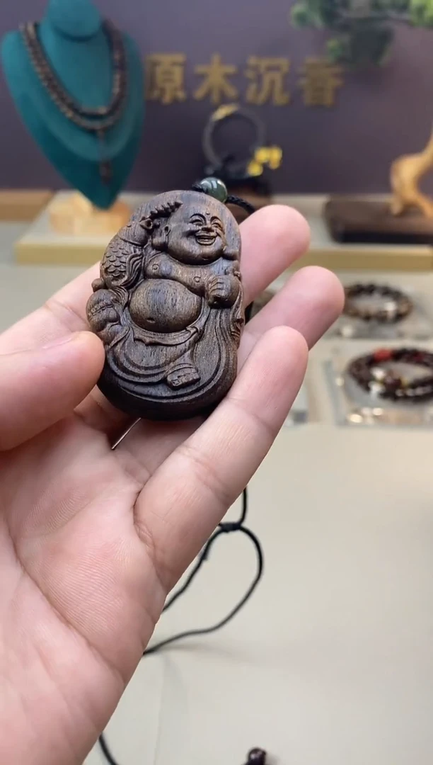 【闪购商品】沉香木手串J黄棋玉化弥勒牌JG12551944
