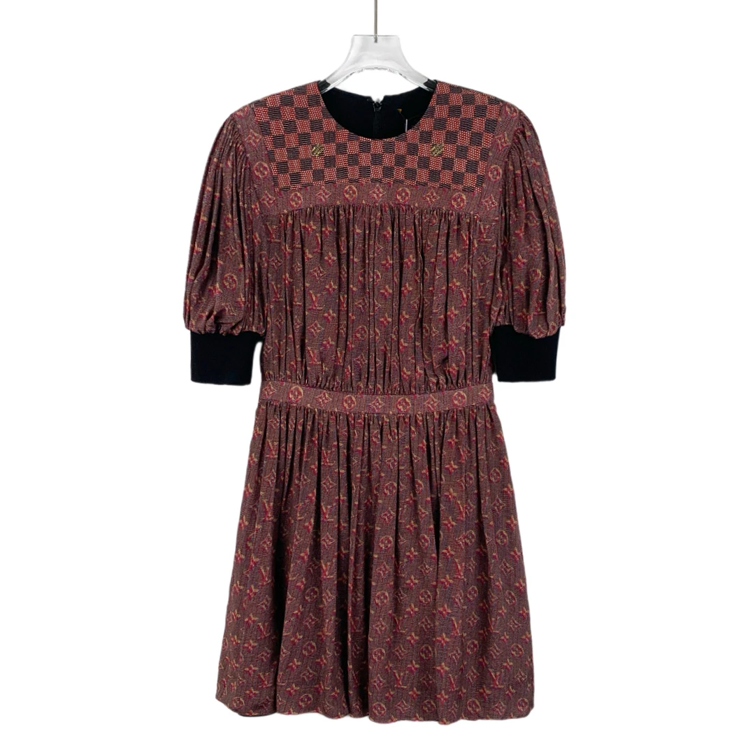99新 LouisVuitton/路易威登  IW0202 棋盘格logo老花满印连衣裙