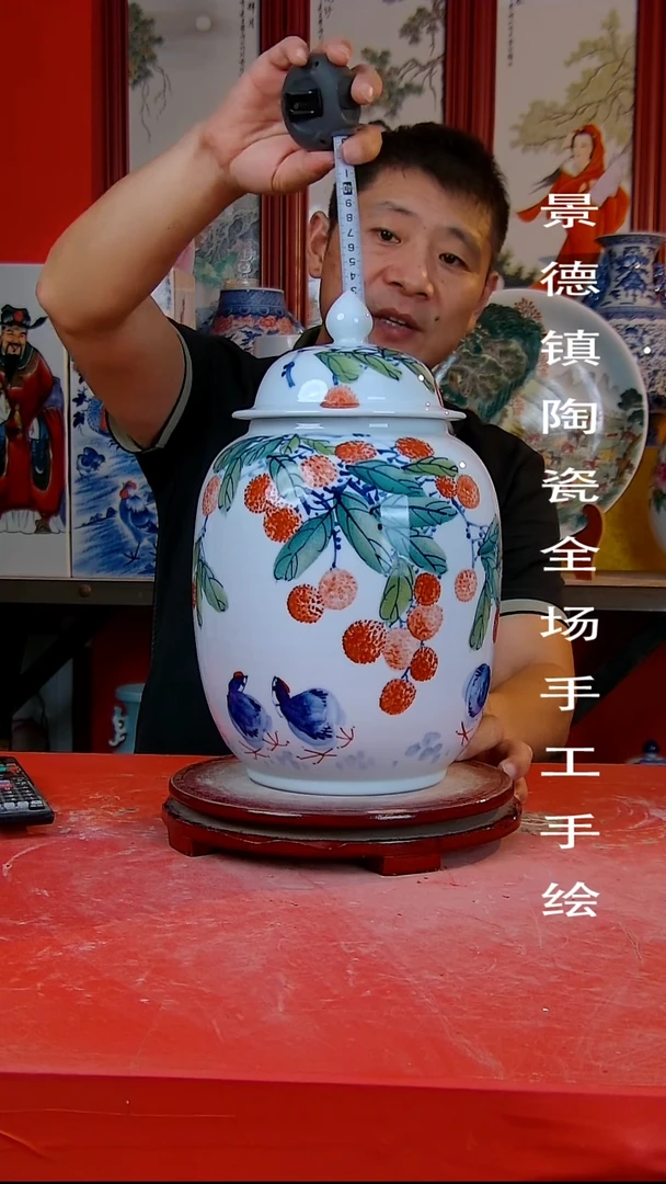 摆件手景德镇陶瓷 全场手工绘3