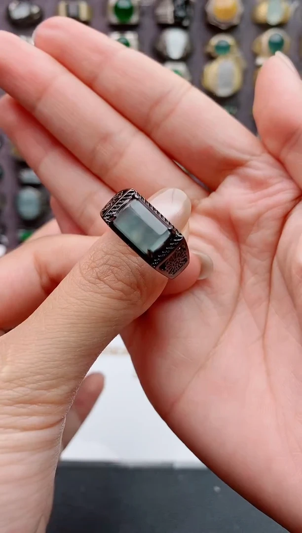 未镶嵌戒指翡翠天然翡翠男戒