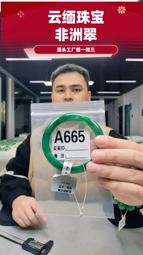 未镶嵌手镯石英质玉（非洲翠）60圈口A665