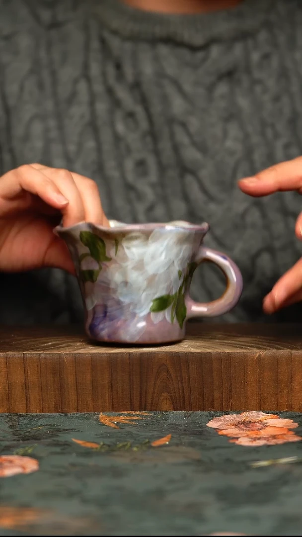 杯釉下彩手工手绘同款陶器