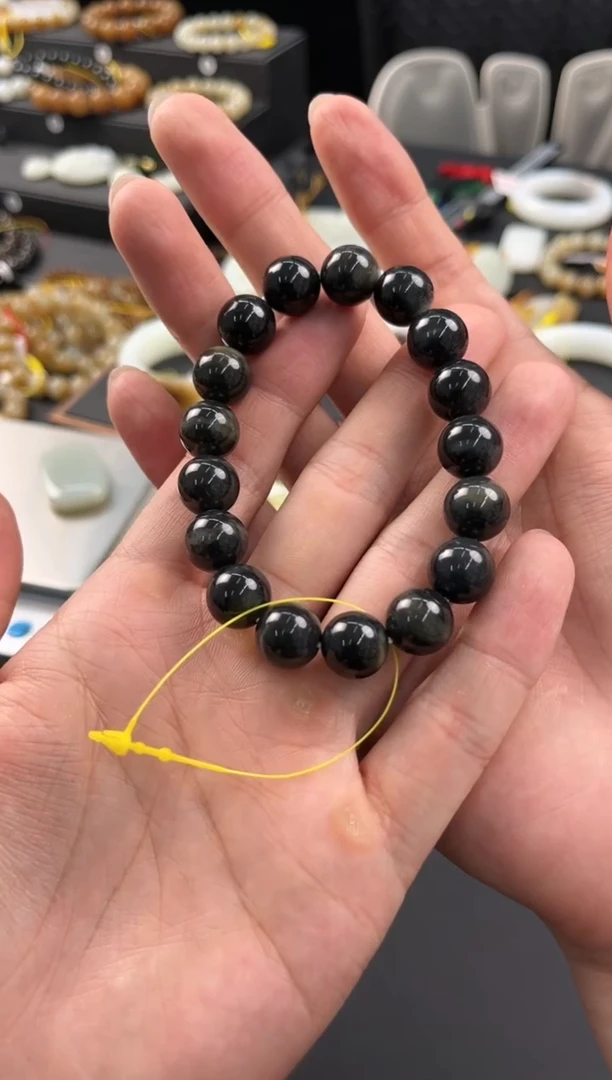 手串未镶嵌和田玉米*若羌青花手串卡12微色差