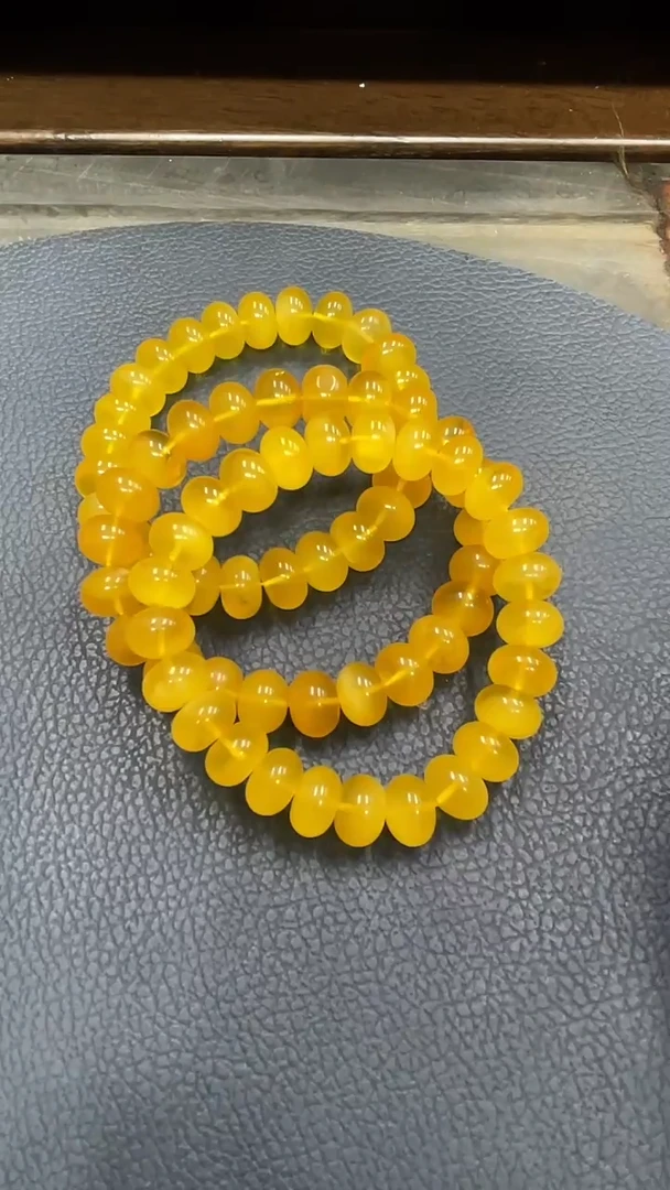裸石蜜蜡未镶嵌鸡油黄蜜蜡算盘珠卡11手串假一赔十多样性发其一