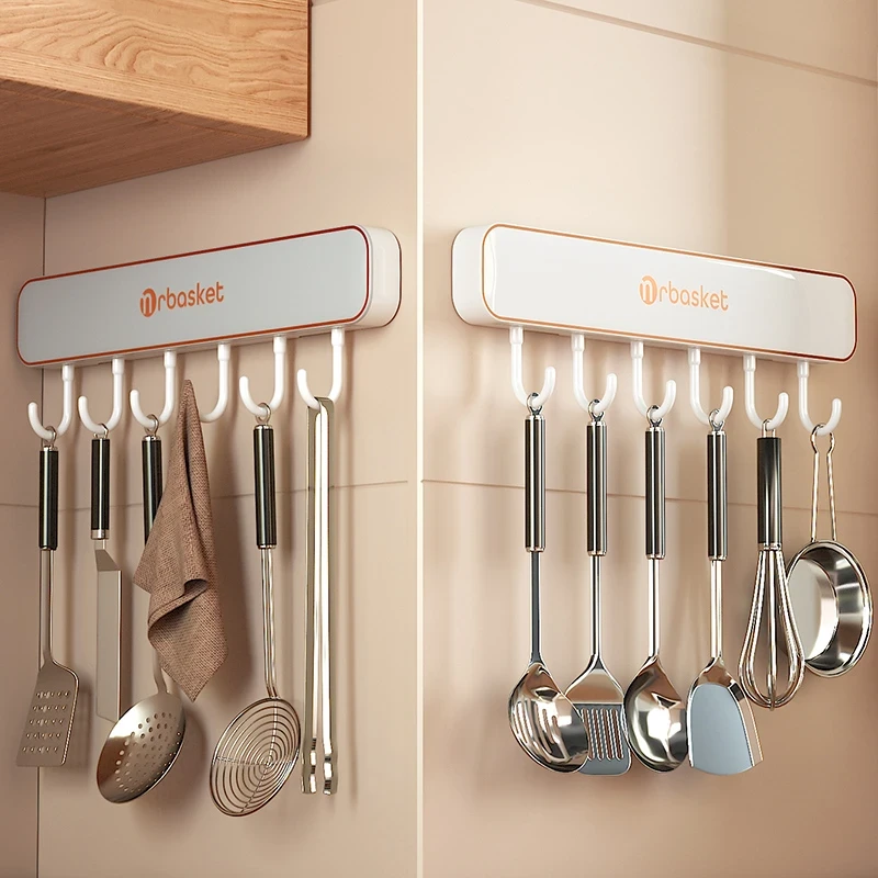 祝氏心宜背胶卡扣挂钩免打孔超强承重厨房挂钩卫生间浴室联排挂钩