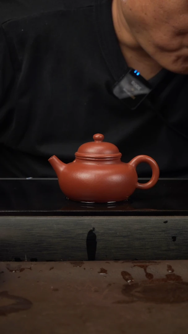 茶壶紫砂25，容天，朱泥，160cc