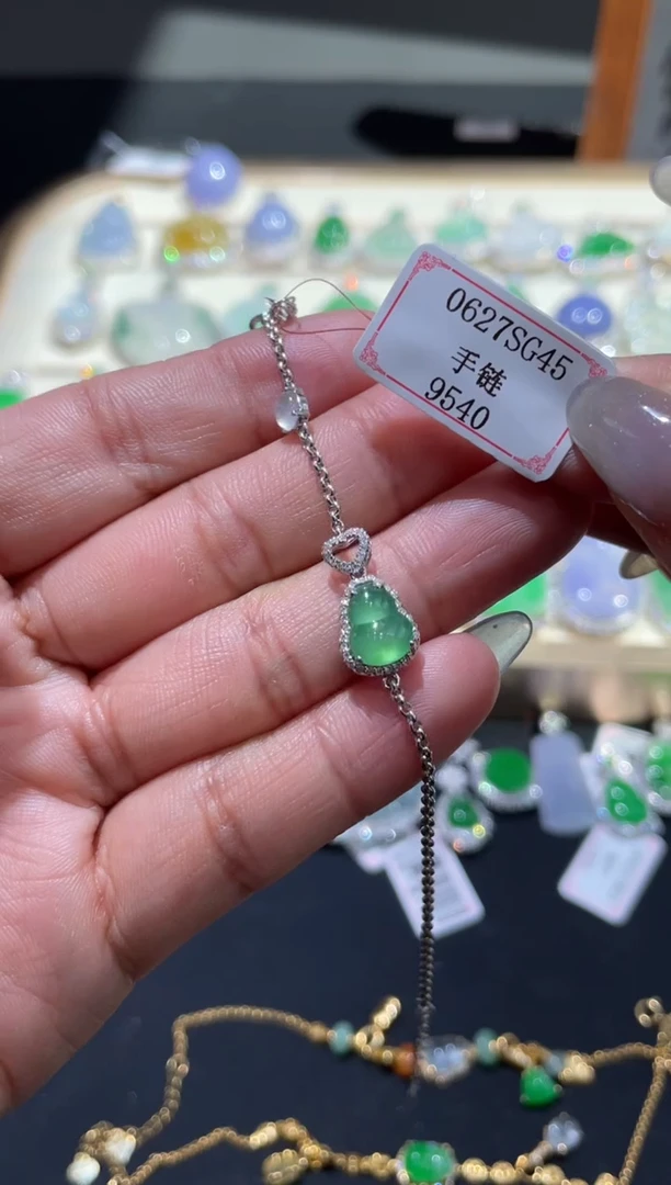 18K金镶嵌手链翡翠0627SG45