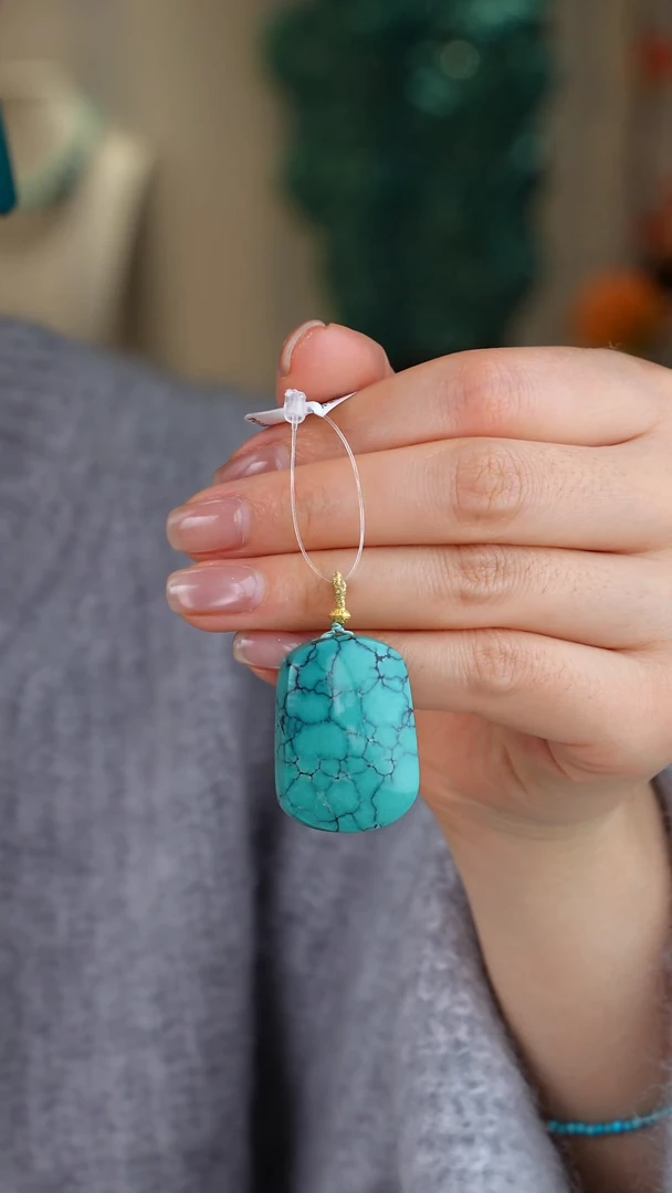 【闪购商品】绿松石吊坠(不含链)18K金镶嵌1