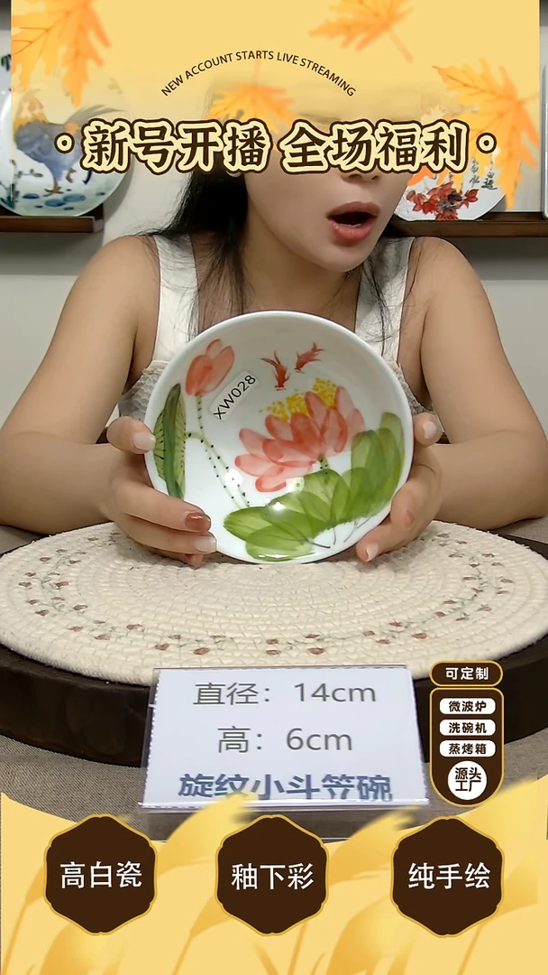 摆件景德镇手绘釉下彩陶瓷餐具