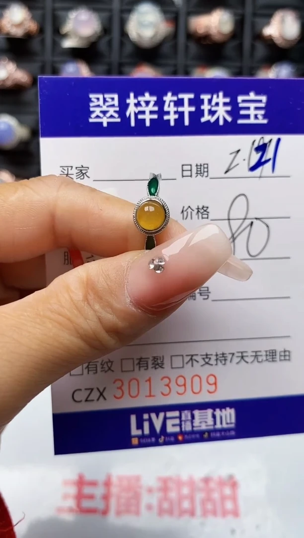 【闪购商品】翡翠戒指银S925镶嵌3909