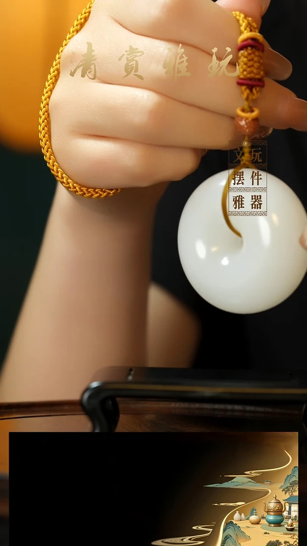 玉《平安扣》手把件摆件
