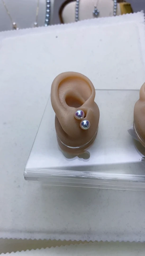 【闪购商品】海水珍珠饰品18K金镶嵌6-7素钉定制