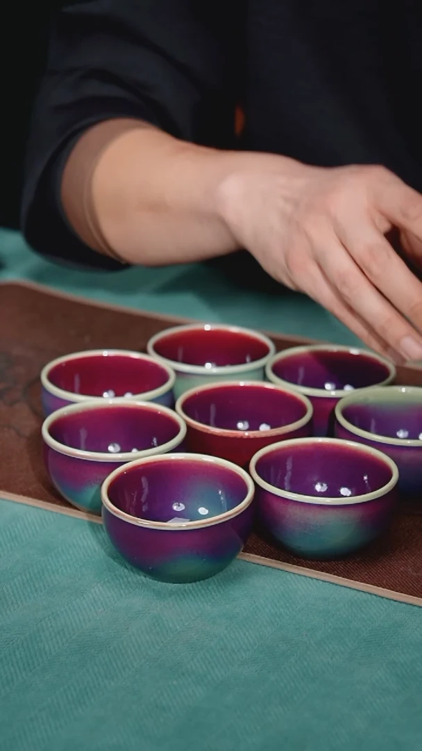 【闪购商品】139-10唇口缸杯（宋钧点斑 简包）