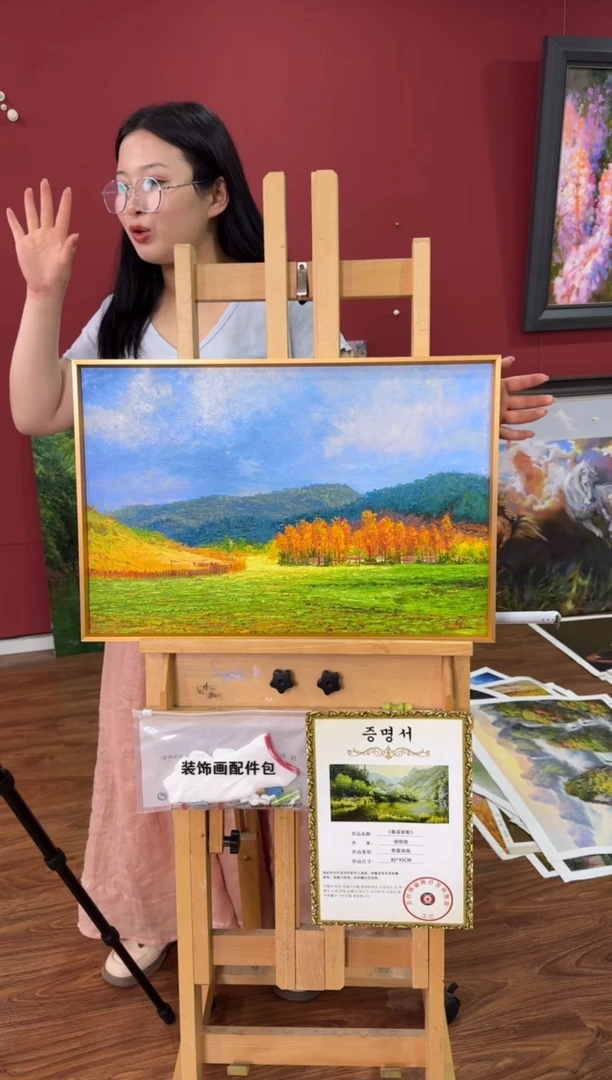油画【原创·保真·带证书】朝鲜画家纯手绘油画作品--顺丰包邮--