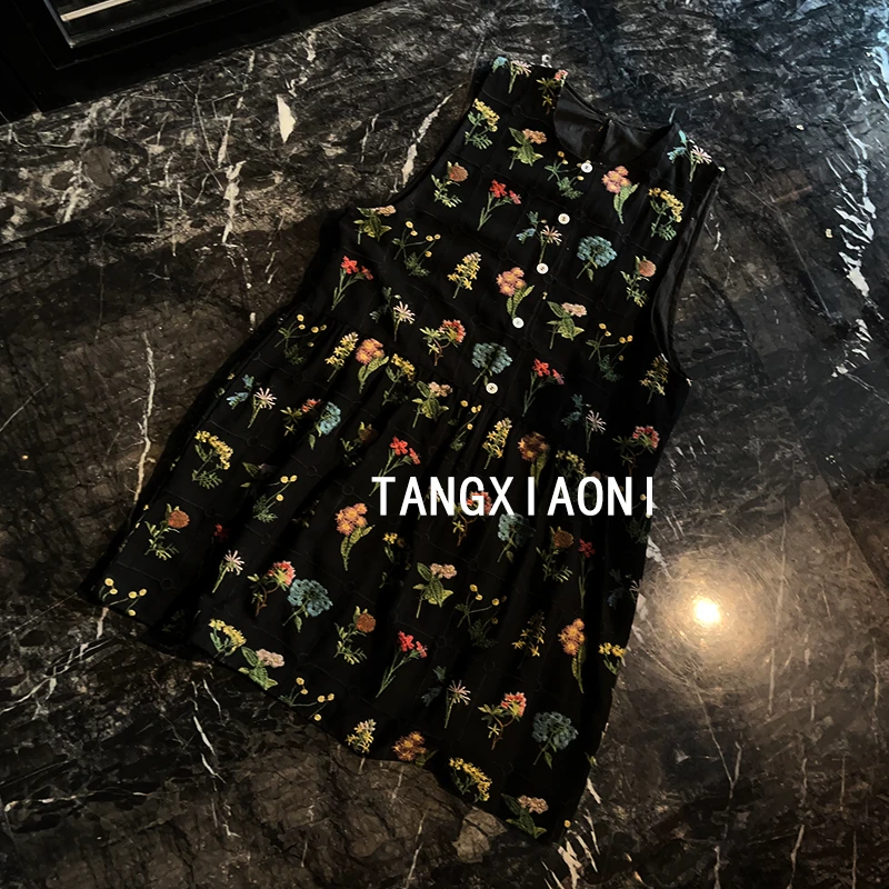 2店 订单出【一树彩花】重磅刺绣纽扣连衣裙