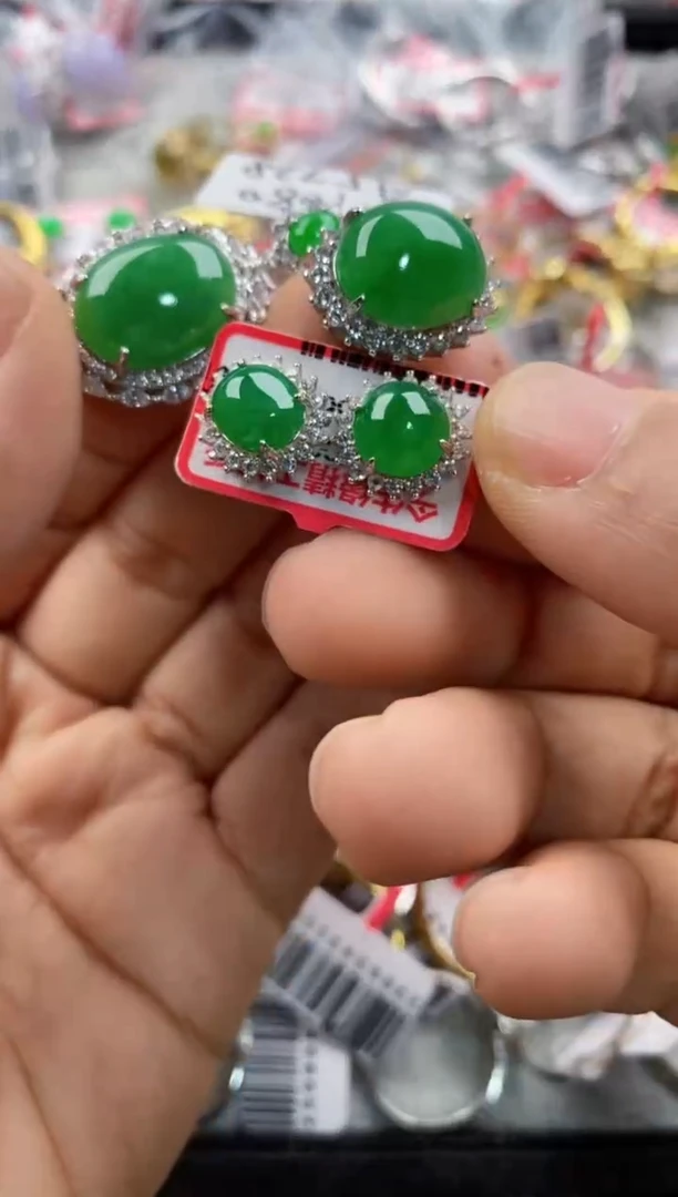 银S925镶嵌戒指翡翠111            5