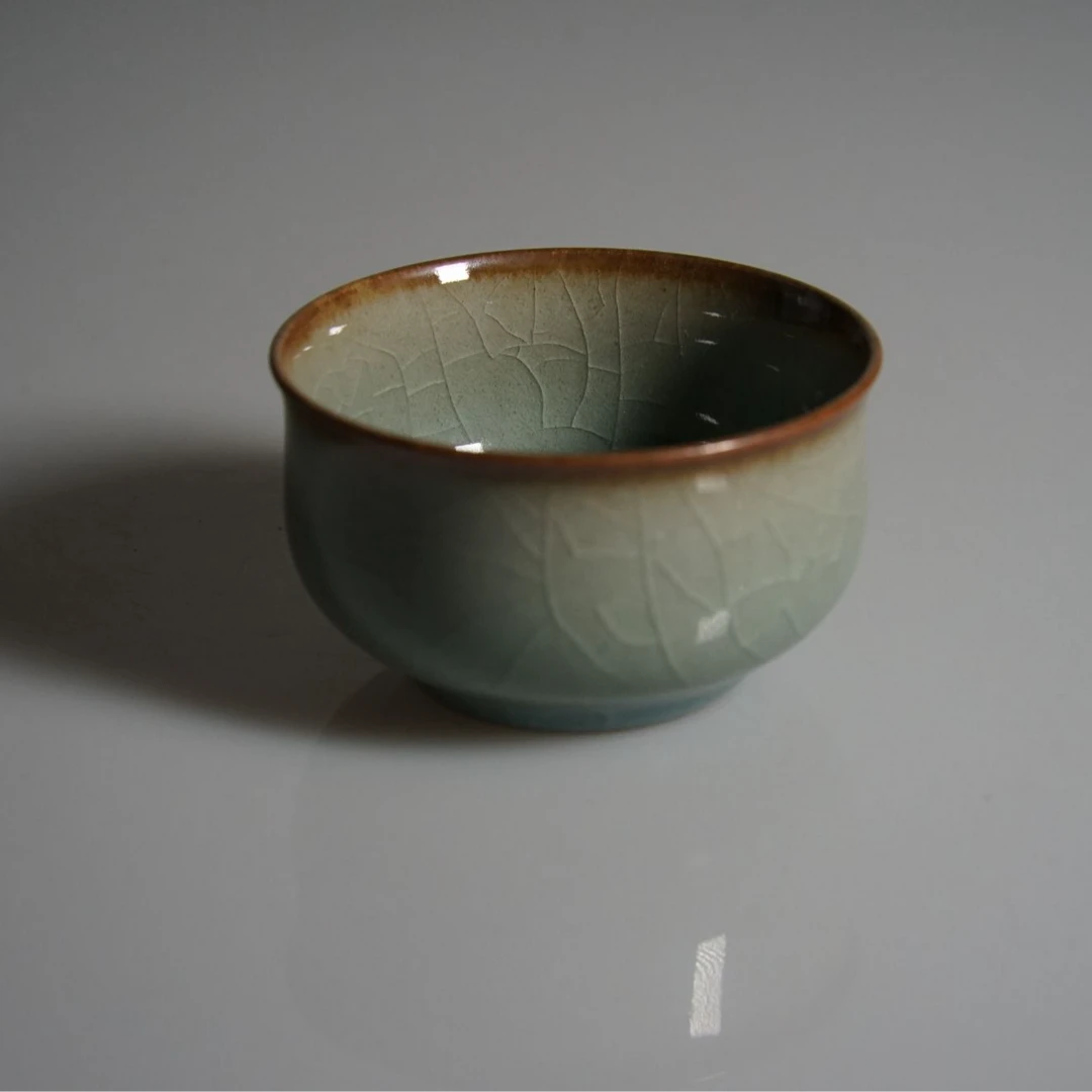 未名窑青瓷普洱杯90ml景德镇马蹄杯陶瓷茶杯主人杯2025新款高端