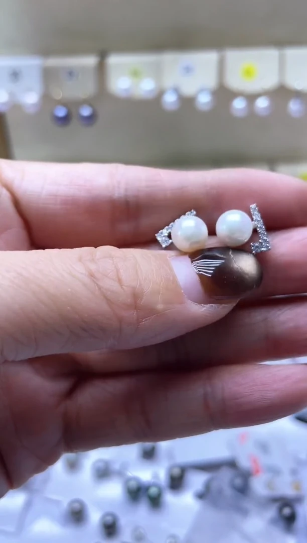 【闪购商品】海水珍珠耳饰银S925镶嵌2