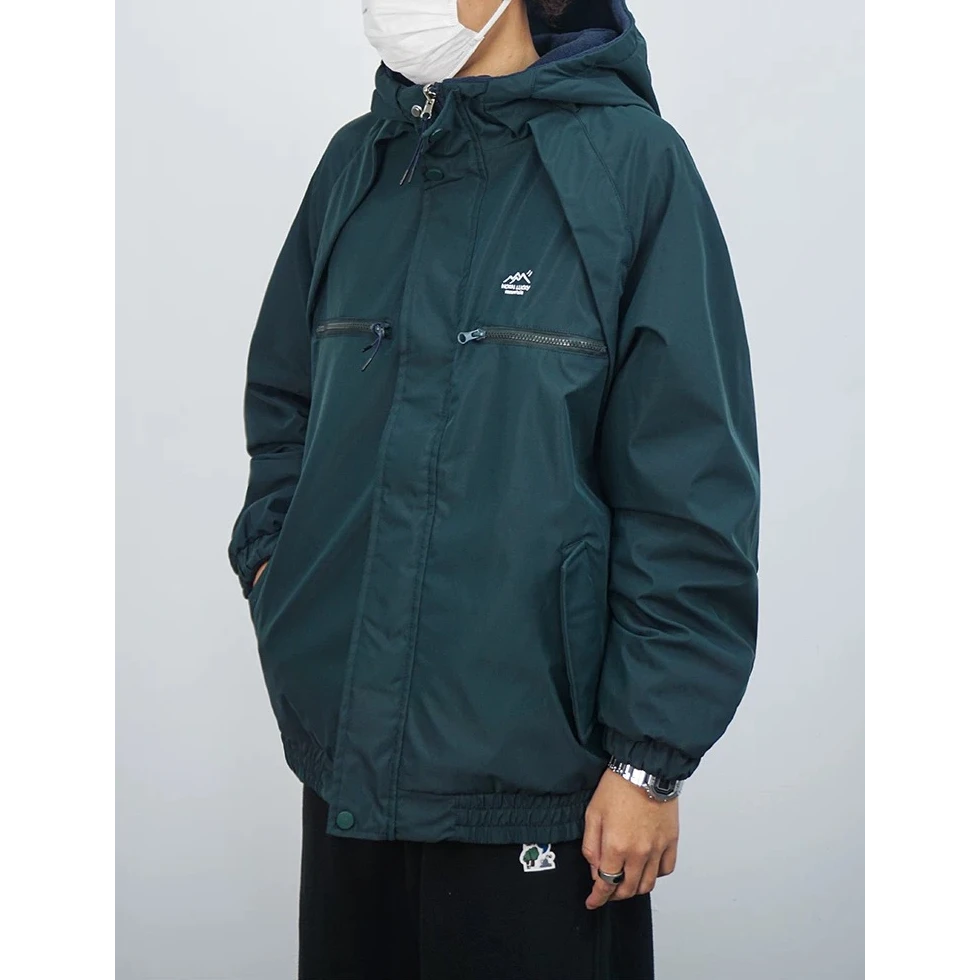 MY697冬季保暖美式复古双面穿休闲宽松连帽摇粒绒情侣百搭棉衣