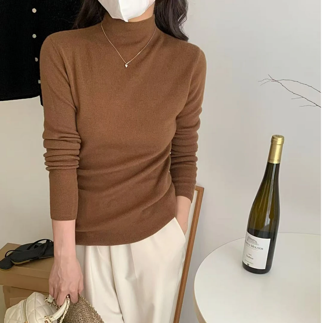 羊毛·子予立领羊毛打底衫修身版型亲肤保暖秋冬内搭必备单品