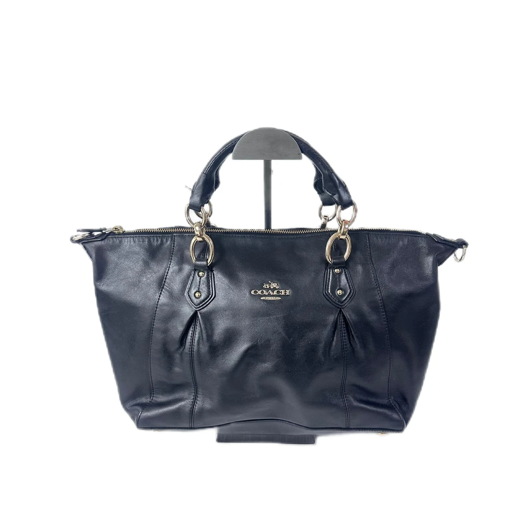 95新 COACH/蔻驰 黑色全皮手提包 Y-50065-A