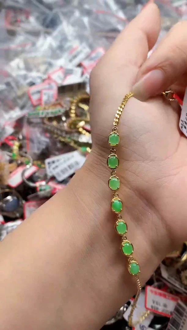 银S925镶嵌戒指翡翠天然A货缅甸翡翠