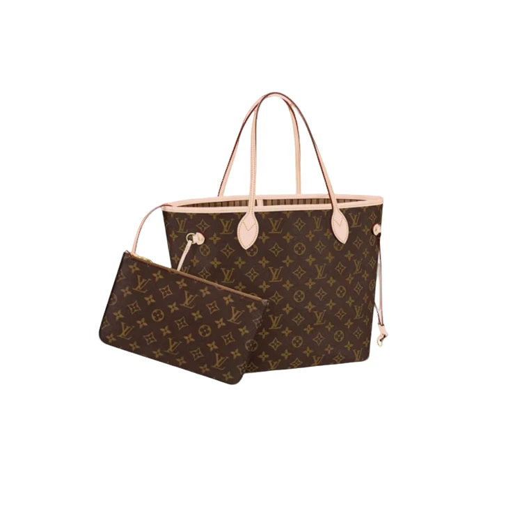 99新 LouisVuitton/路易威登 NEVERFULL子母购物袋红内/米内