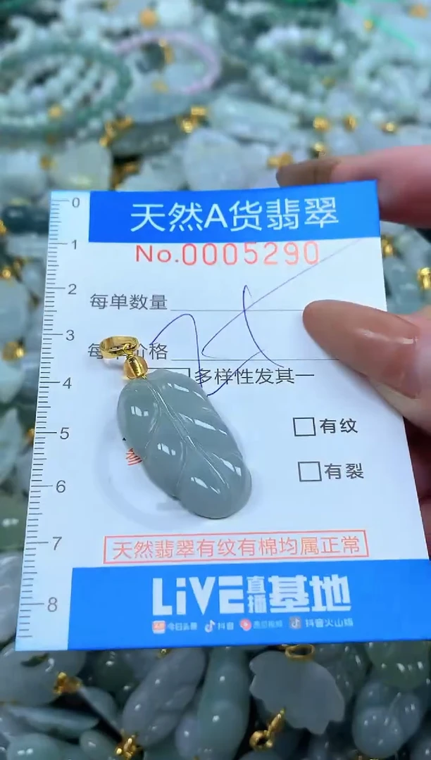 颈饰未镶嵌翡翠净货挂件-5290