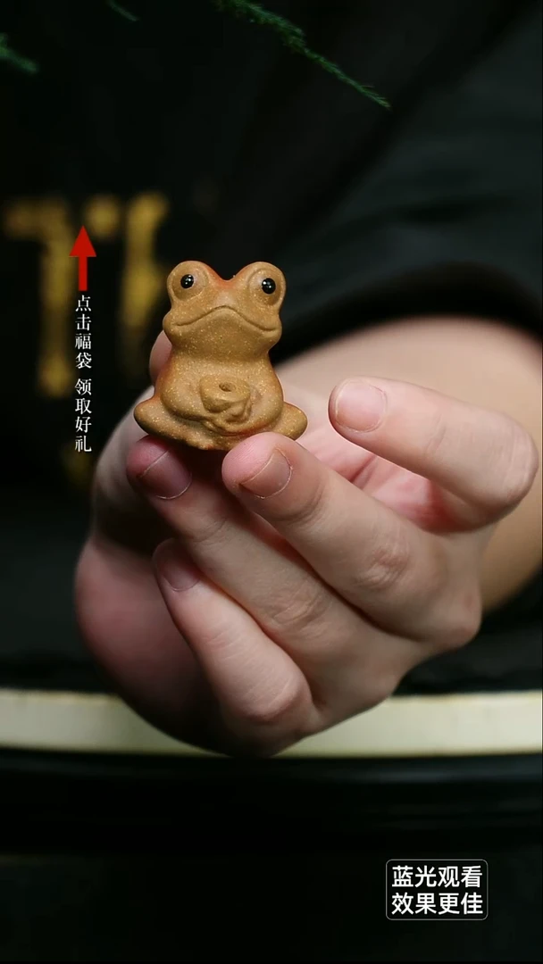 紫砂花盆紫砂茶宠段泥小青蛙香插一只