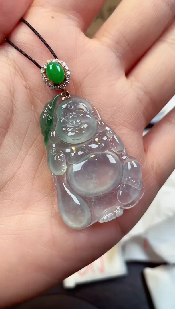 【闪购商品】翡翠颈饰18K金镶嵌天然缅甸翡翠A货