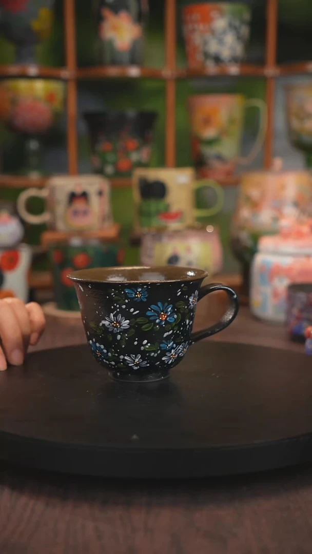 紫砂油画釉下彩手绘