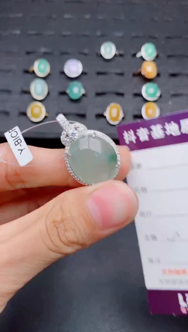 银S925镶嵌戒指翡翠1