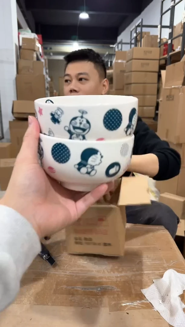 瓷片叮当猫大碗 2件套