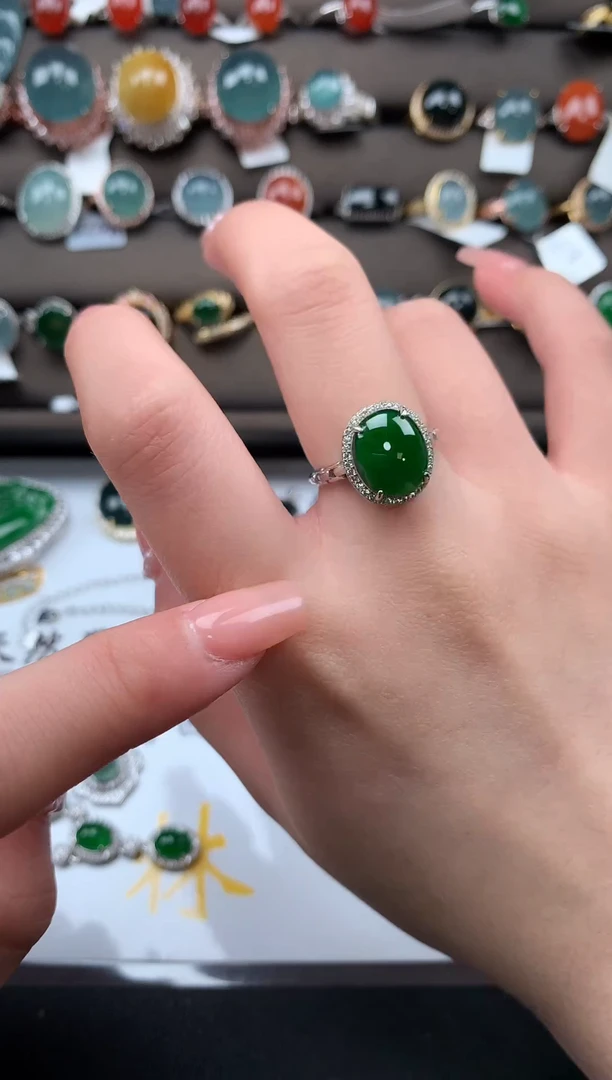 【闪购商品】翡翠戒指银S925镶嵌21412