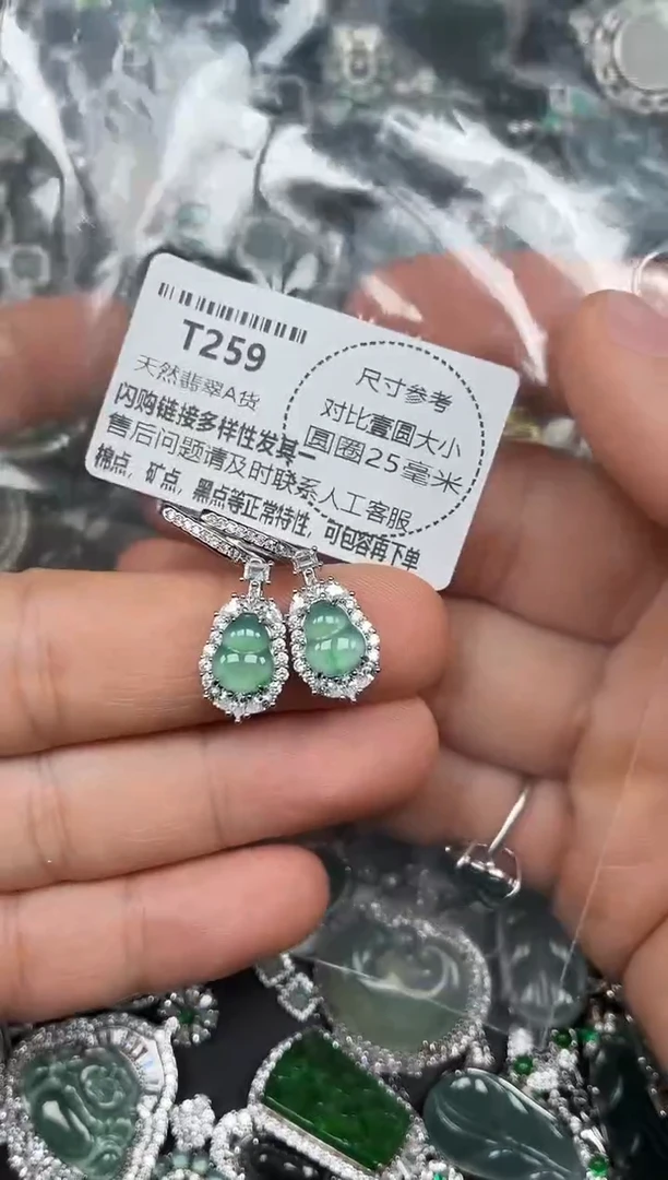 颈饰未镶嵌翡翠T259耳扣