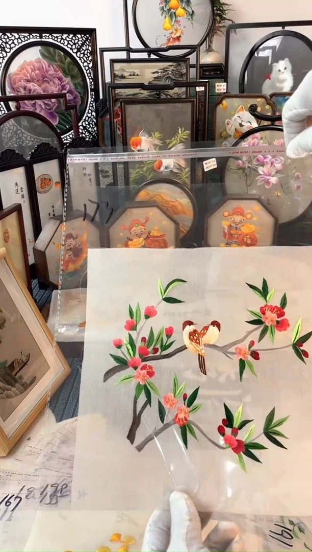 织绣173纯手工苏绣双面绣绣布