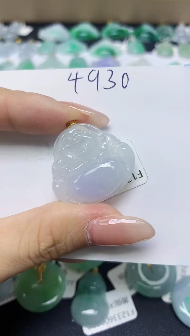翡翠18K金镶嵌颈饰天然缅甸翡翠A货