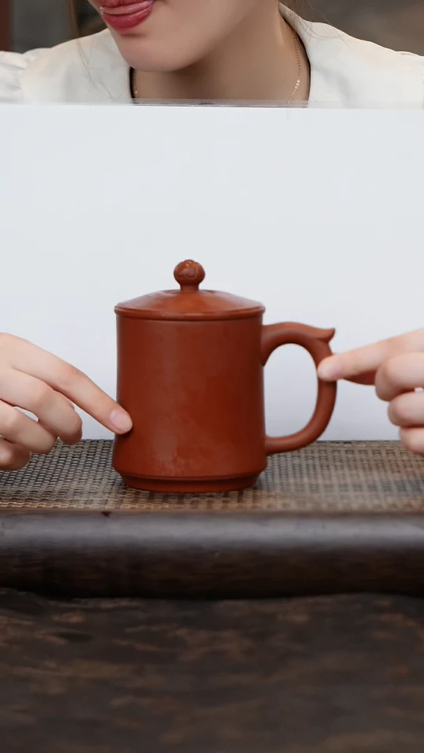 茶杯紫砂小红泥莲子暇