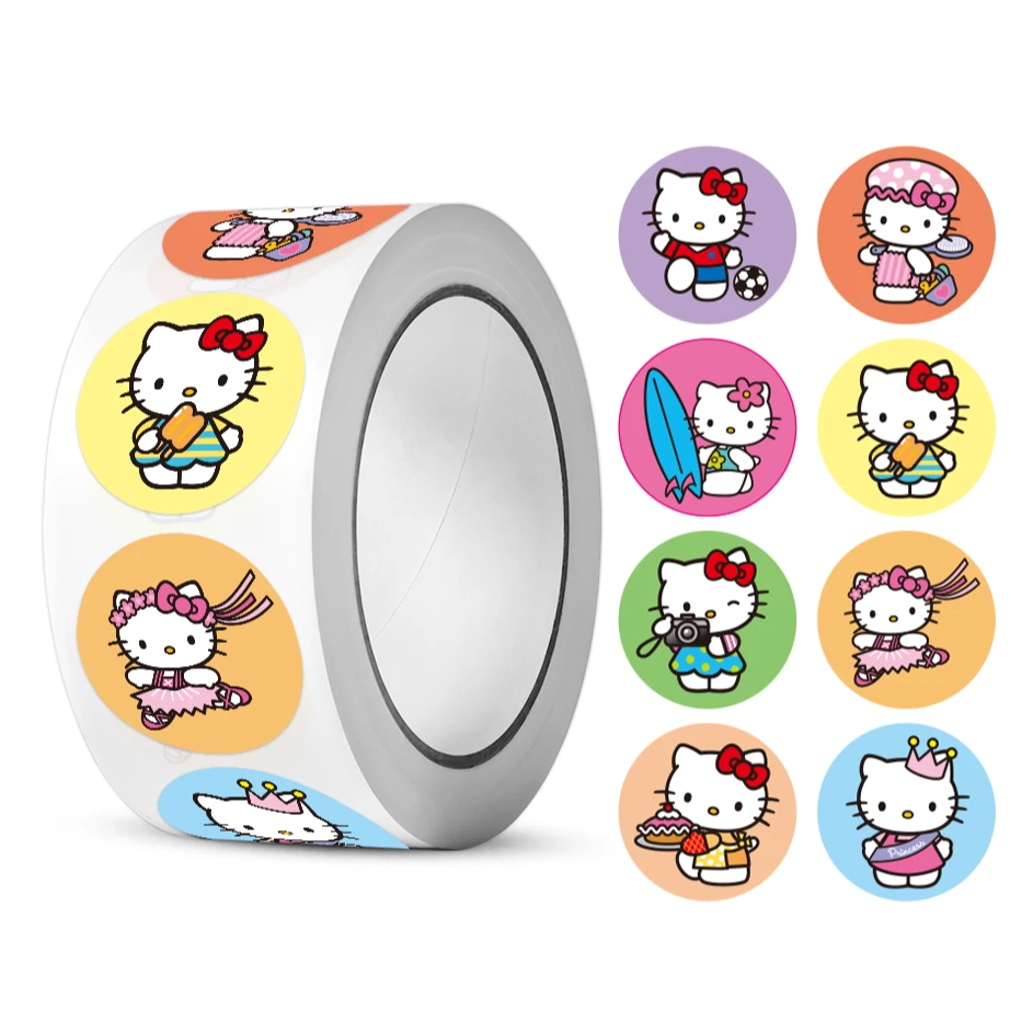 凯蒂猫500装饰贴纸Kitty不干胶奖励幼儿园女童礼品嗨喽kt封口贴纸