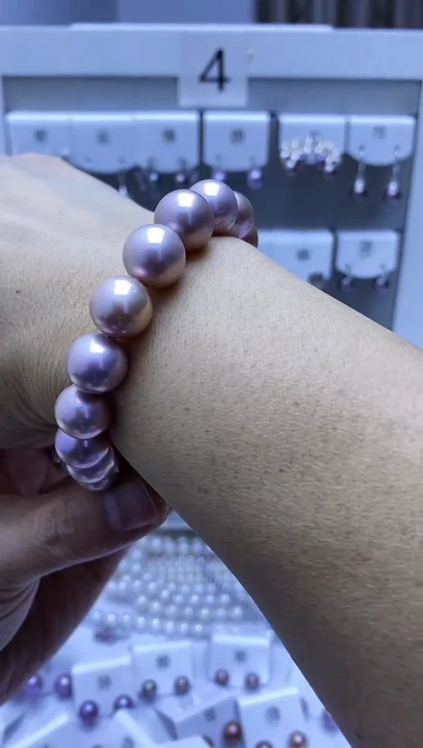 银S925镶嵌手串淡水珍珠手串