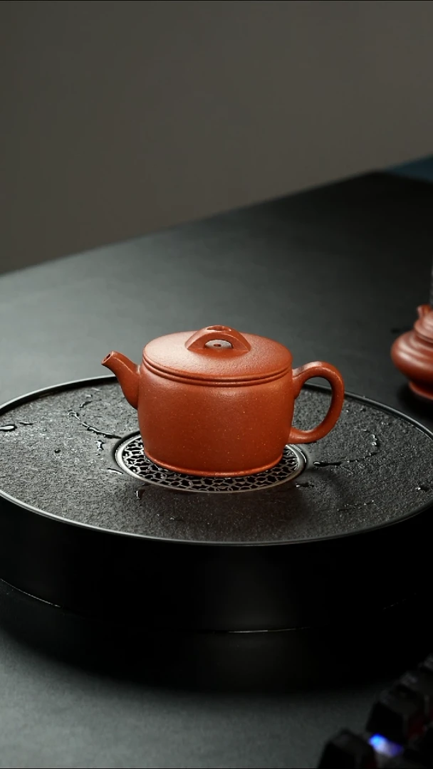 茶壶紫砂精挑24目满砂红降坡汉瓦