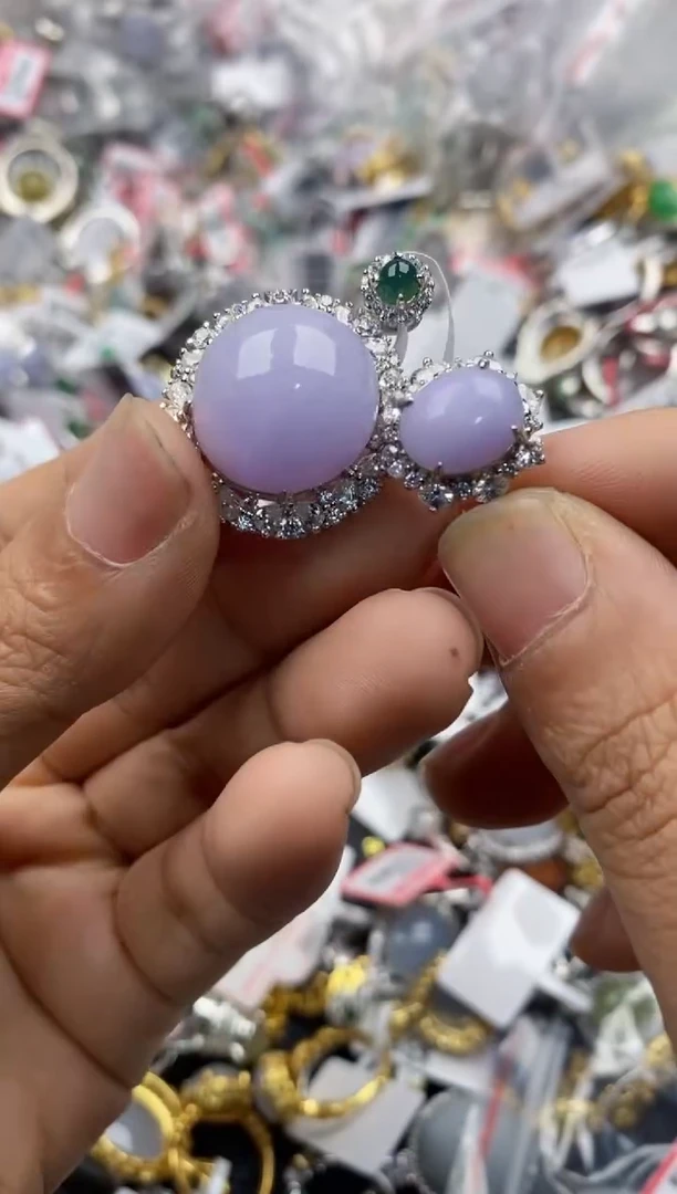 银S925镶嵌戒指翡翠3333----6