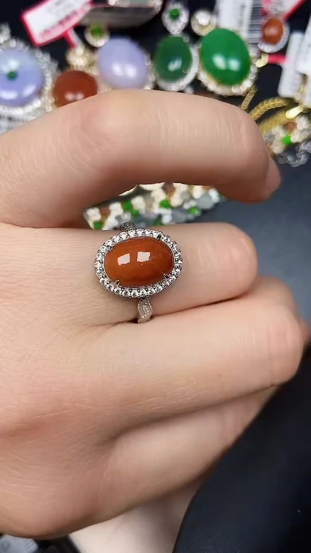 银S925镶嵌戒指翡翠2400