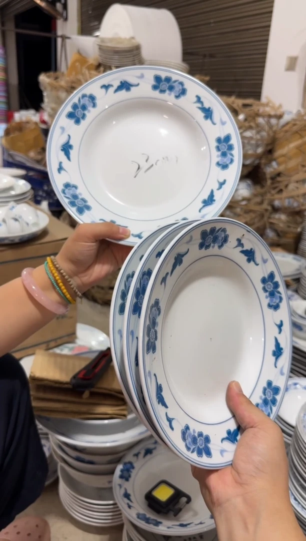 摆件?****.四只蓝海棠深盘23厘米有瑕请慎拍