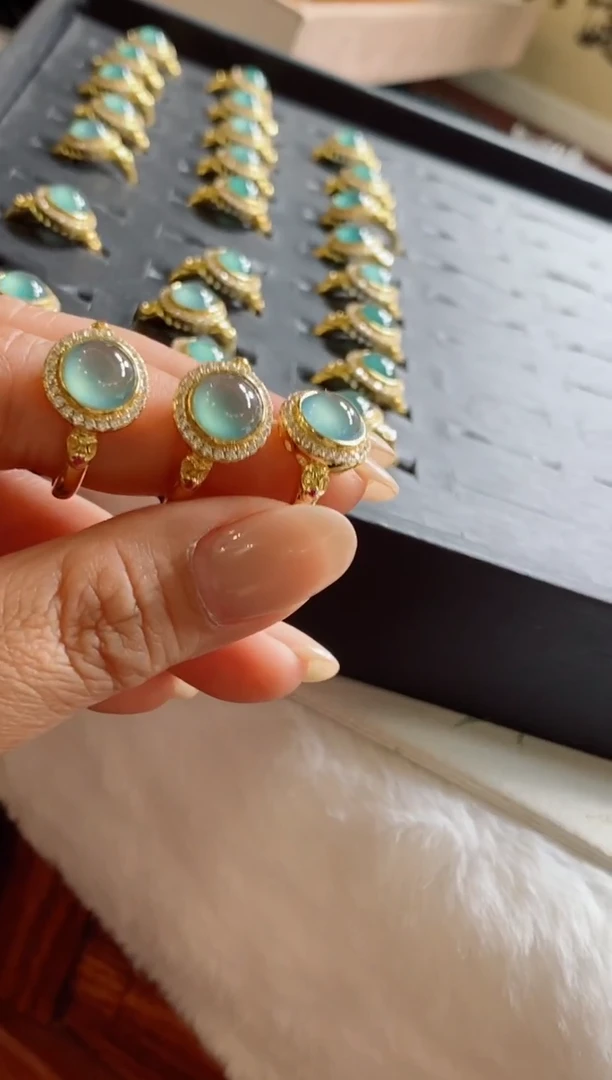 颈饰银S925镶嵌翡翠Y16戒指（多样性发其一）