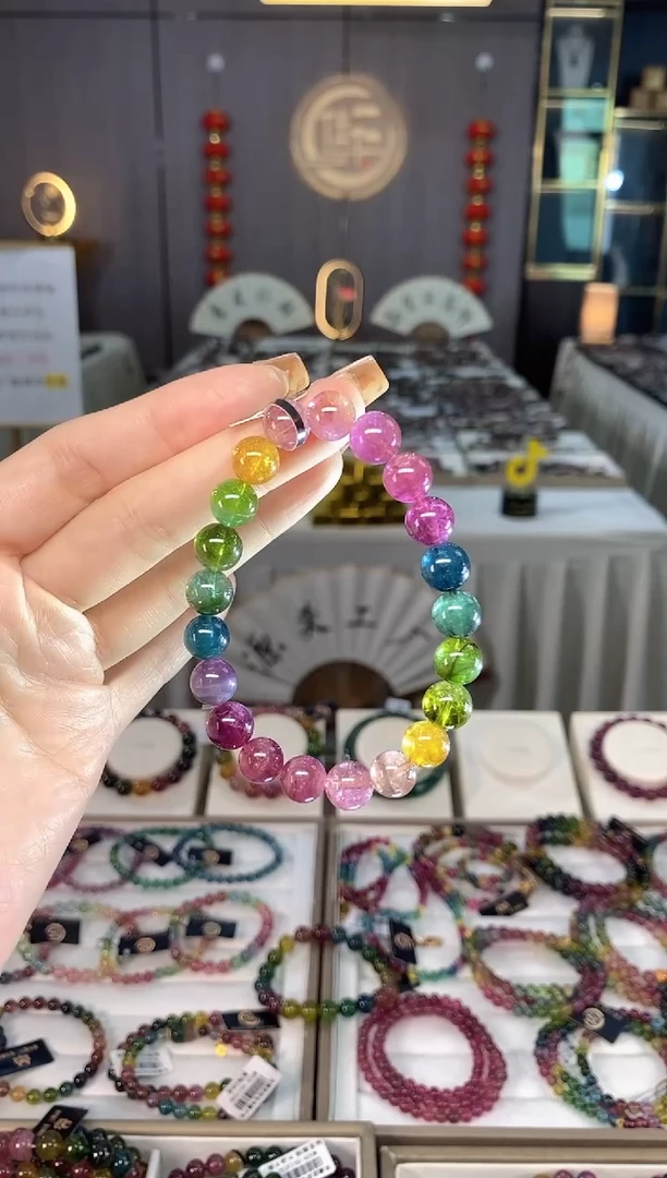 未镶嵌老矿碧玺单圈手串9mm+碧玺dan多样性发货一条