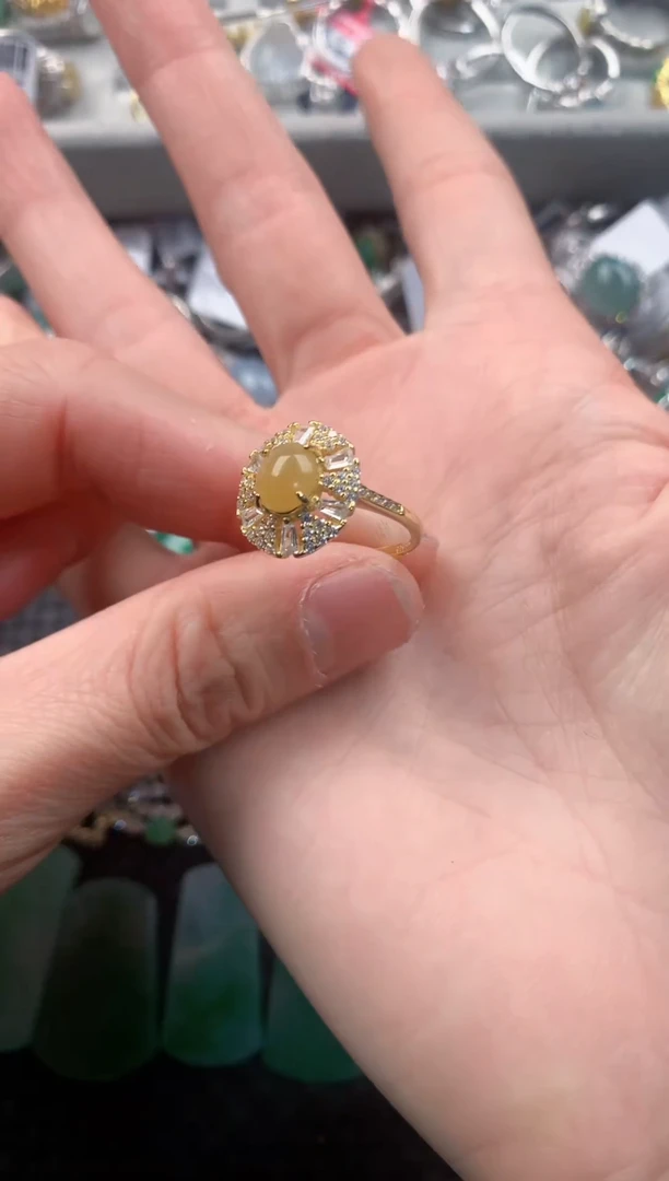 银S925镶嵌戒指翡翠111   5