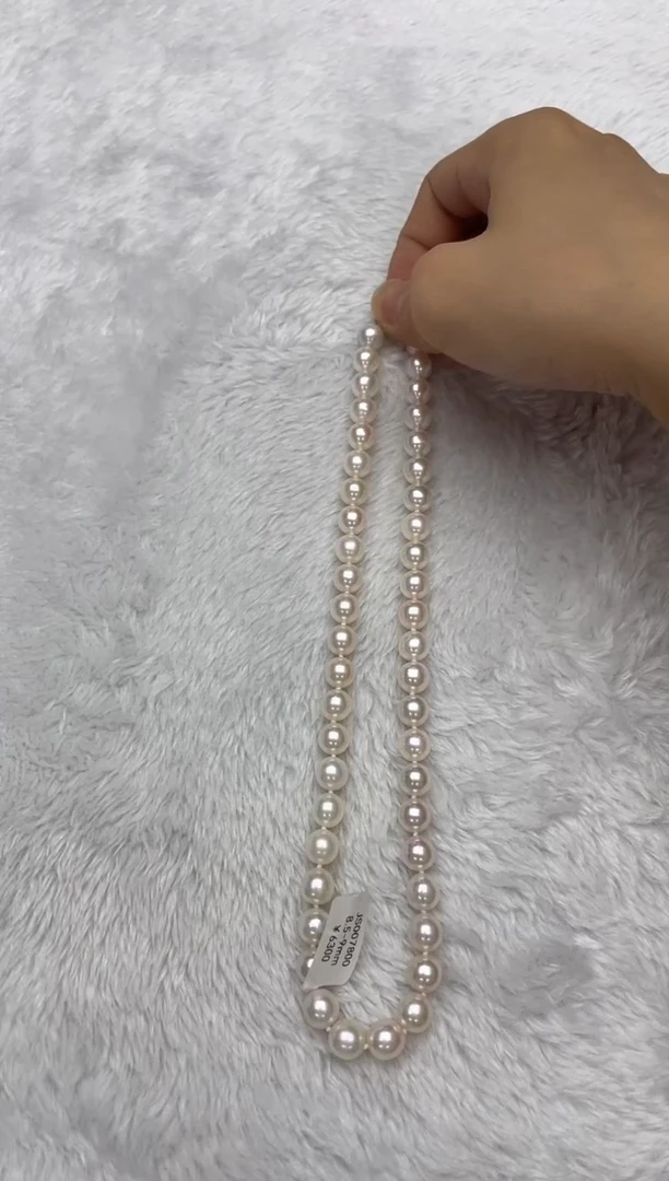 海水珍珠银S925镶嵌项链AK8.5-9mm（多样性发一）