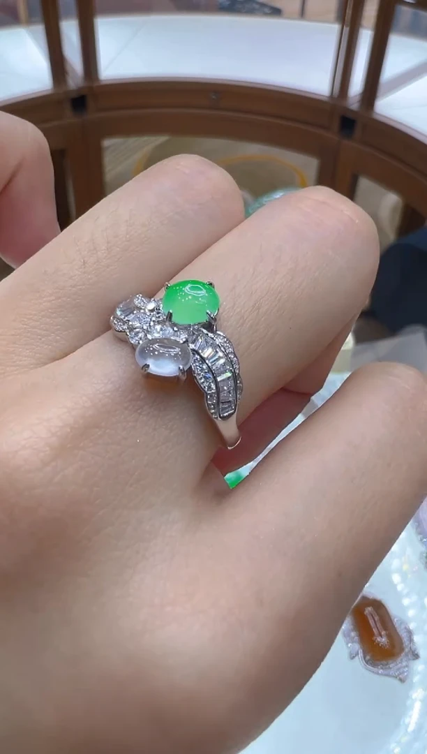 银S925镶嵌戒指翡翠多样性团购发一件