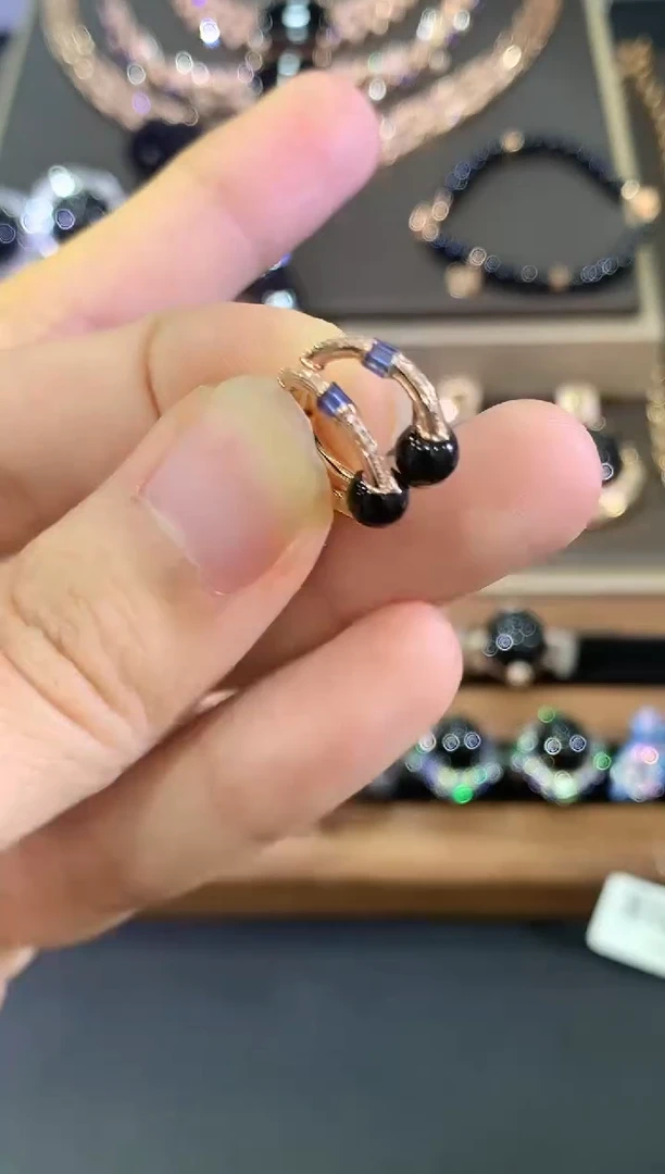 18K金镶嵌翡翠耳饰C26